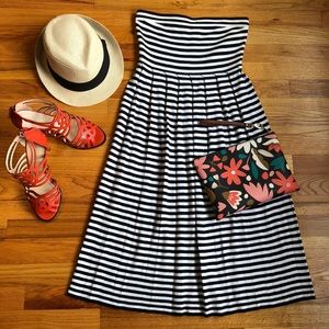 Banana Republic Striped Strapless Dress Small